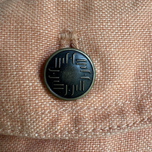 J Jill Large Linen Utility Safari Jacket Lightweight Soft Orange Resort Boho - Picture 7 of 11